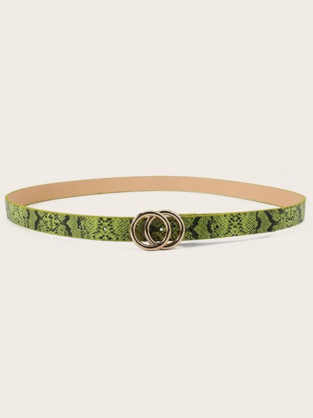 

Snake Round Button Belt, As picture, Accessories