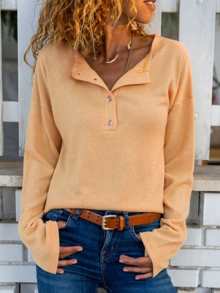 

Cotton Crew Neck Casual Shirts & Tops, As picture, Tops
