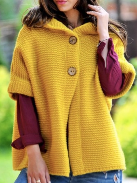 

Winter Simple Slightly stretchy Daily Short sleeve Sweater, Yellow, Pullovers