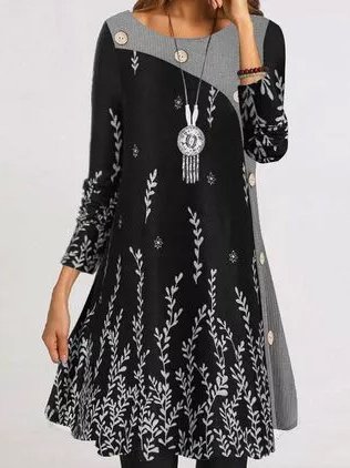 

Cotton Loosen Dresses, Black, Mini Dresses