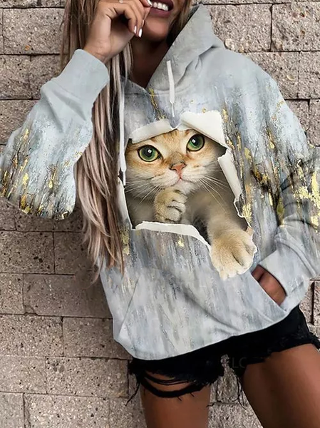 

Cotton Blends Casual Sweatshirt, Multicolor, Hoodies & Sweatshirts