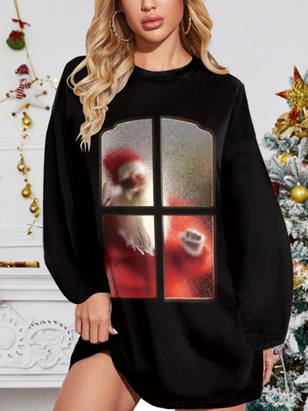 

Figure Loosen Crew Neck Dresses, Multicolor, Casual Dresses