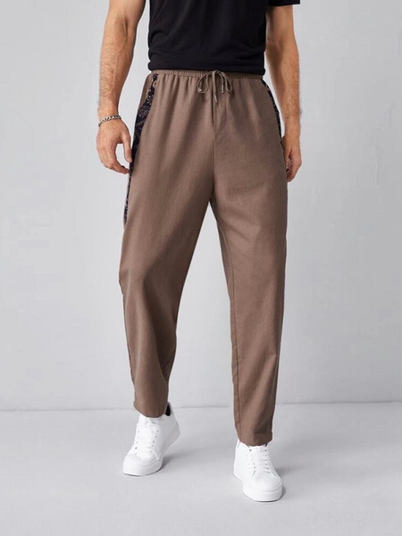 

Cotton Plain Pants, Khaki, Pants