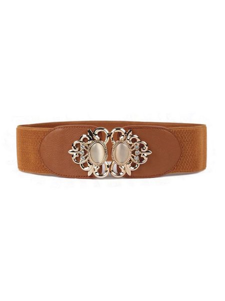 

Vintage Jewel Metal buckle girdle, Brown, Belts