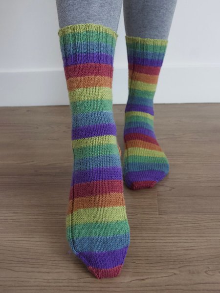 

Ethnic Rainbow Striped Socks, As picture, Socks