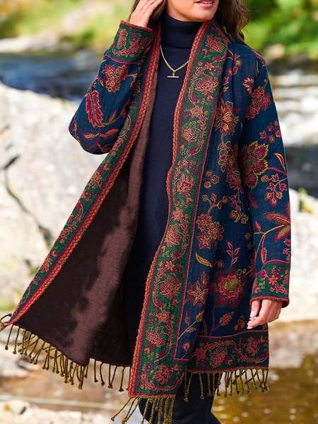 

Lapel Outerwear, Blue, Outerwear
