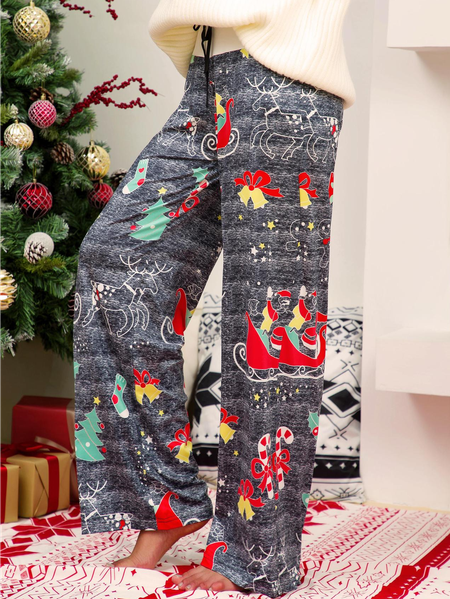 

Allentare Natale Vacanza Pantaloni, Grigio chiaro, Pants