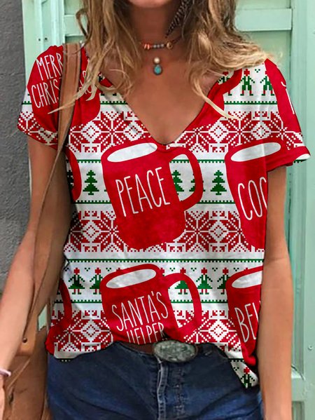 

Funny Christmas ladies T-shirts, Red, T-shirts
