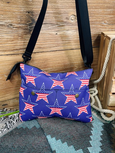

Personalized Star Print Crossbody Bag, As picture, Bags