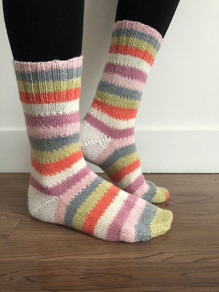 

Ethnic Rainbow Striped Socks, As picture, Socks