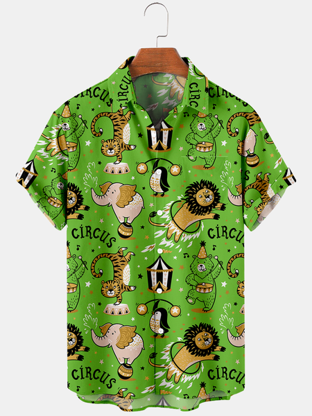 

Vacation Abstract Shirts, Green, Men's Floral shirt