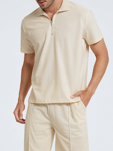 

Short Sleeve Vacation Suits, Apricot, Men's sets