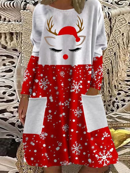 

Natale Pupazzo di neve Abito, Bianco rosso, Mini Dresses