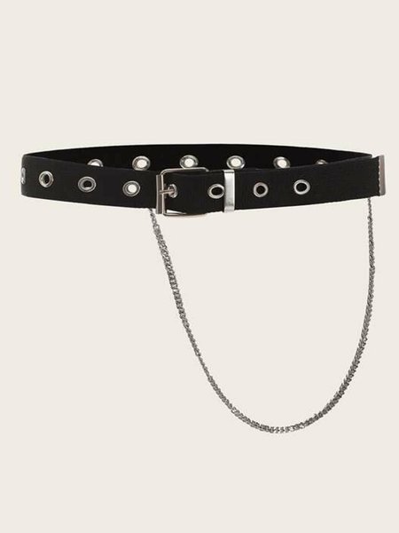 Simple Chain Square Buckle Belt, As picture, Accessories