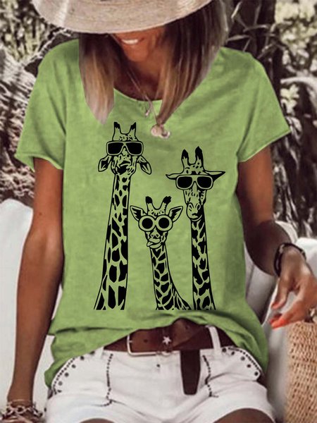 

Giraffe Casual Shirts & Tops, Green, T-shirts