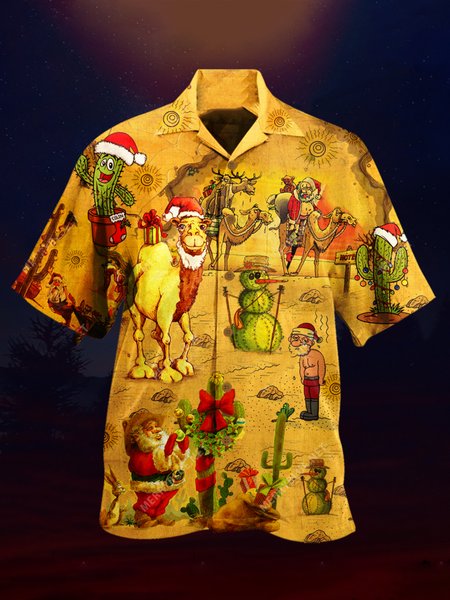 

Shirt Collar Plants Casual Shirts & Tops, As picture, Men's Floral shirt