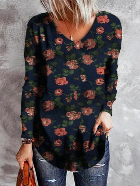 

Pastoral Floral Shirts & Tops, Black, T-Shirts
