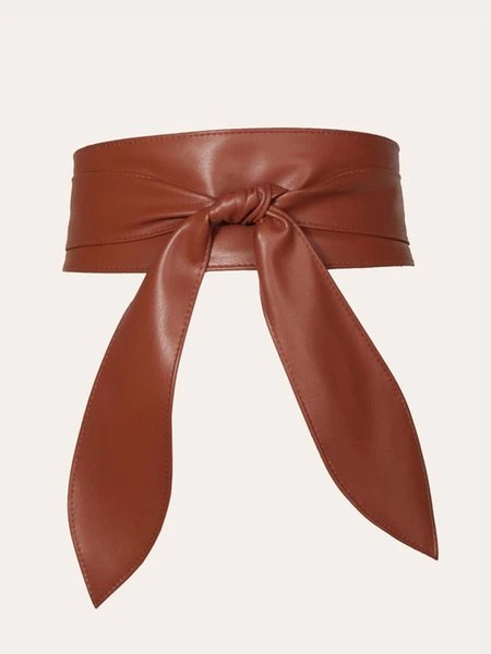 Simple Bow Ribbon Girdle, Coffee, Belts