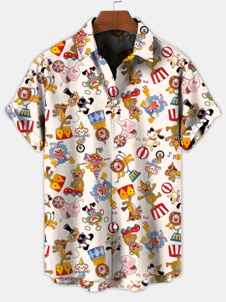 

Casual Shirt Collar Shirts & Tops, Apricot, Men's Floral shirt