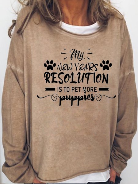 

My New Year Resolution Is To Per More Casual Sweatshirt, Light brown, Hoodies&Sweatshirts