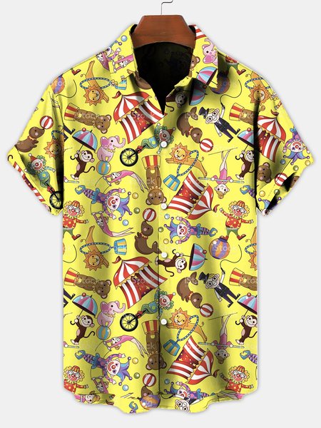 

Shirt Collar Casual Shirts & Tops, Yellow, Men's Floral shirt