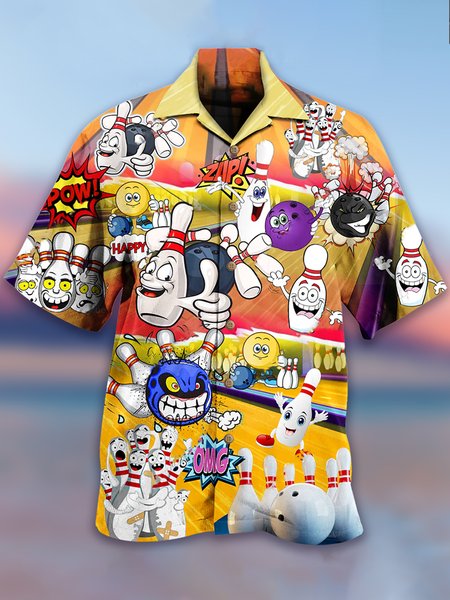

Shirt Collar Short Sleeve Shirts & Tops, As picture, Men's Floral shirt