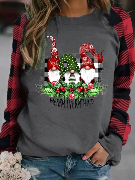 Three Gnomes Women‘s Sweatshirt, Gray, Hoodies&Sweatshirts