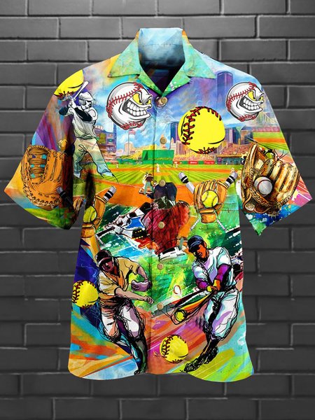 

Figure Vintage Shirt Collar Shirts & Tops, Yellow, Men's Floral shirt