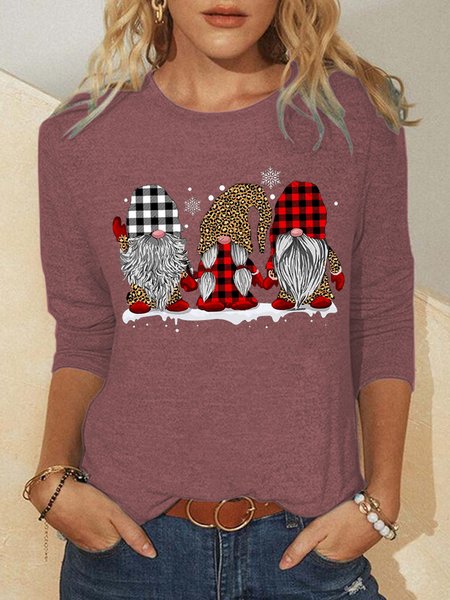

Three Gnomes In Leopard Printed Buffalo Plaid Women‘s Sweatshirt, Red, Hoodies&Sweatshirts