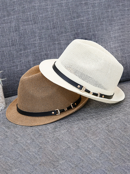 

casual straw hat, White-2, Men Hats &Scarves&Gloves