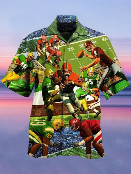 

Casual Short Sleeve Shirts & Tops, Green, Men's Floral shirt