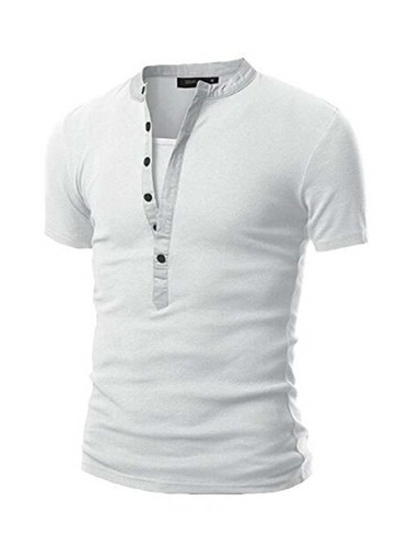 

Short Sleeve Cotton Blends Casual T-shirt, White, T-shirt