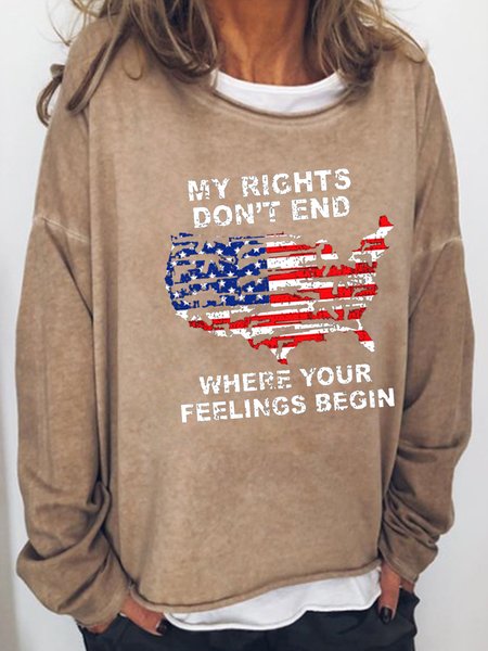 

My Rights Dont End Casual Sweatshirt, Khaki, Hoodies&Sweatshirts