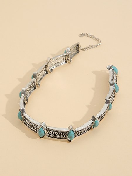 

Vintage Turquoise Alloy Bracelet, As picture, Bracelets