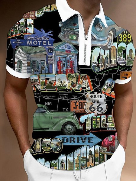 

Map Short Sleeve Shirts & Tops, As picture, Men's t-shirts