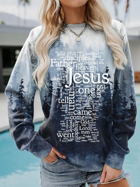 

Casual Regular Fit Round Neck Sweatshirt, Blue, Hoodies & Sweatshirts
