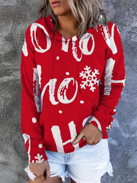 

Funny Letter Christmas Women's hooded sweatshirt, Red, Hoodies&Sweatshirts