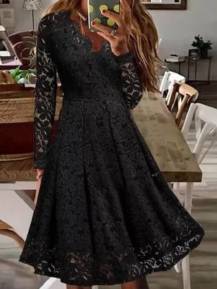 

Casual Cotton Dresses, Black, Midi Dresses