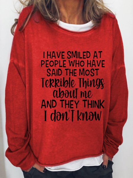 

They Think I Don't Know Casual Sweatshirt, Red, Hoodies&Sweatshirts
