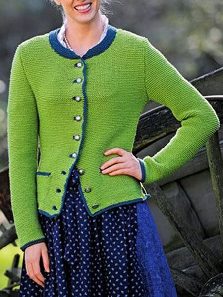 

Green Casual Vintage Simple Knitting Solid Sweater, Knitwear & Sweaters