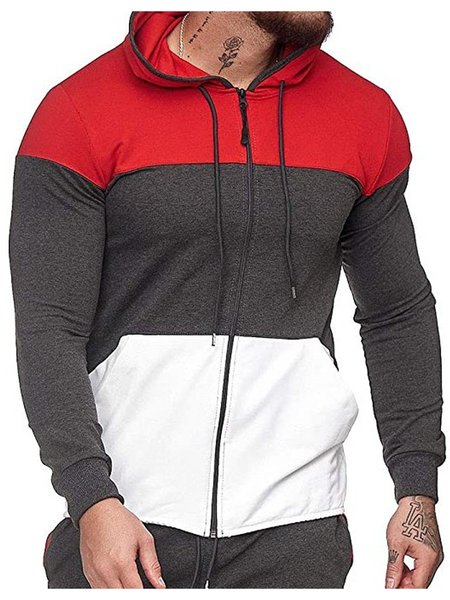

Hooded Cotton Blends Casual Outerwear, Gray, Outerwear