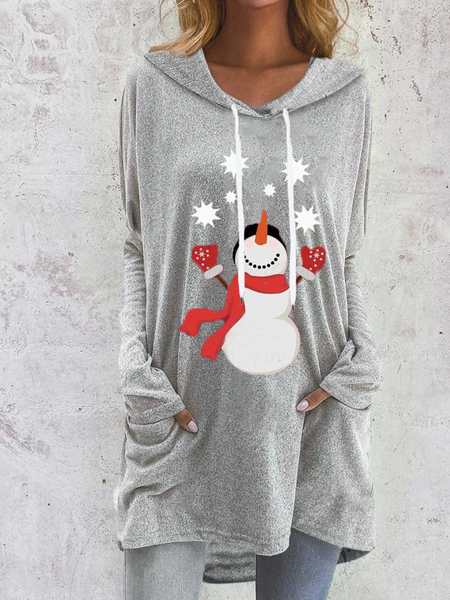

Christmas Snowman Statement Cotton Blends Sweatshirt, Gray, Hoodies & Sweatshirts