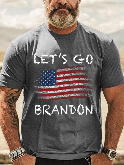 

Printed round neck short-sleeved cotton T-shirt, Deep gray, T-shirts