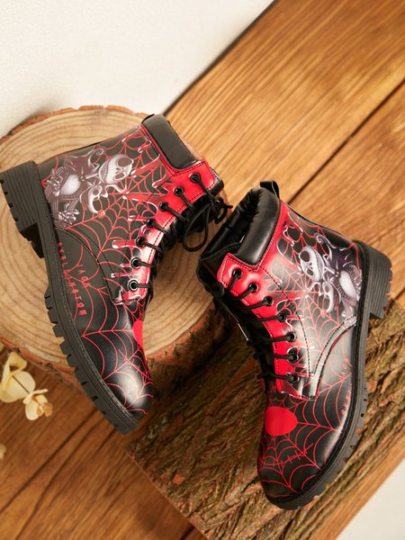 

Halloween Skull Martin Boots, As picture, Boots