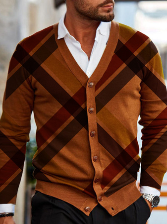 

V Neck Vintage Outerwear, As picture, Outerwear