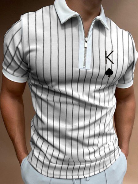

Short Sleeve Lapel Shirts & Tops, As picture, Men's t-shirts