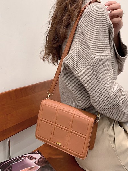 

Vintage Embossed Metal Crossbody Bag, Brown, Bags