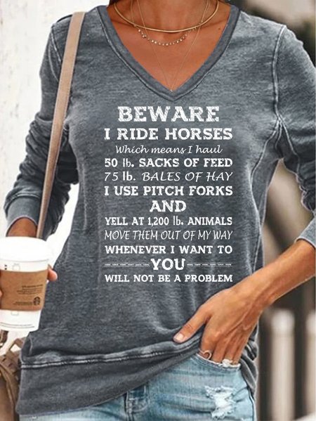 

Beware I ride Horses Sweatshirt, Gray, Hoodies&Sweatshirts