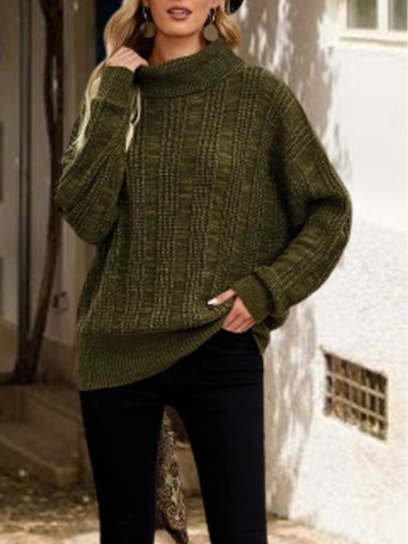 

Solid Yarn/Wool Yarn Fashion Sweater, Deep green, Sweaters