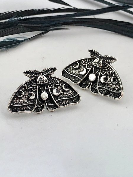 

Vintage Moth Alloy Earrings, As picture, Earrings